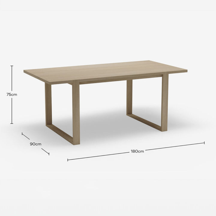 4-6 Seater Oak Dining Table Sala Antique Beige