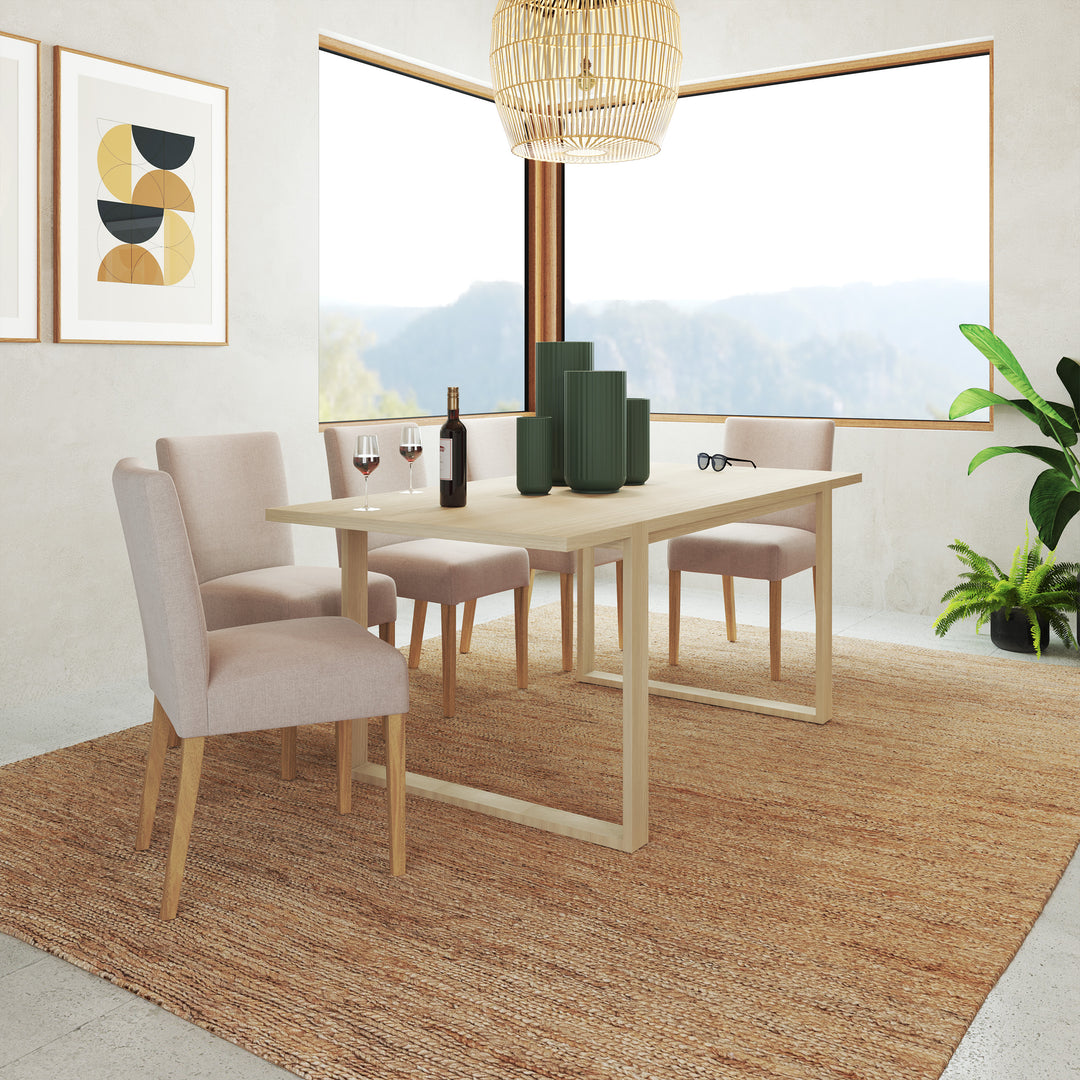 4-6 Seater Oak Dining Table Sala Antique Beige