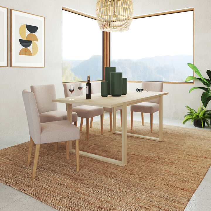 4-6 Seater Oak Dining Table Sala Antique Beige