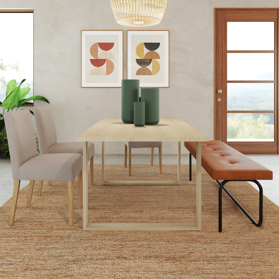 4-6 Seater Oak Dining Table Sala Antique Beige