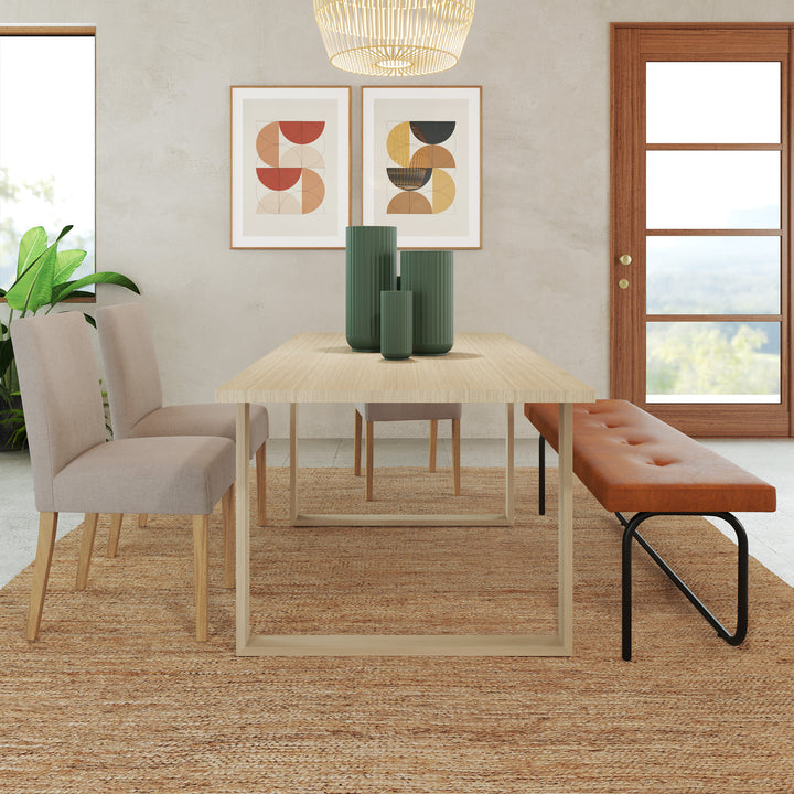 4-6 Seater Oak Dining Table Sala Antique Beige