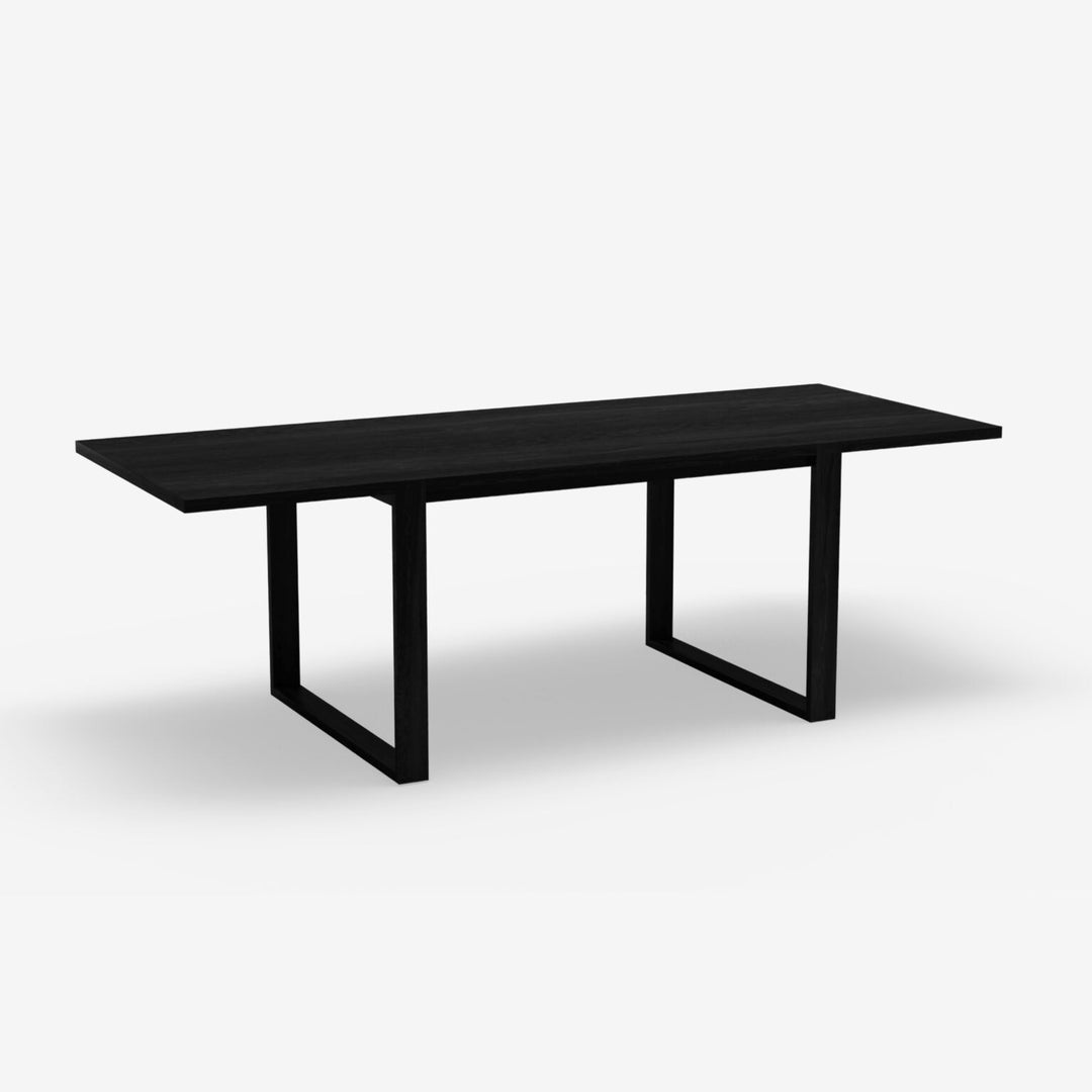 6-8 Seater Oak Dining Table Sala Jet Black