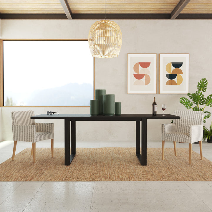 6-8 Seater Oak Dining Table Sala Jet Black