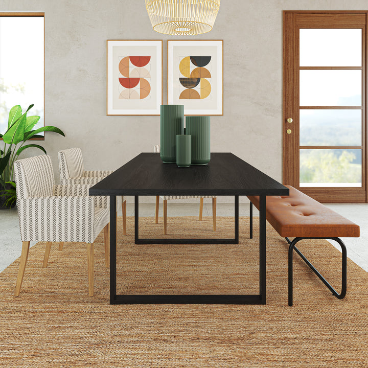 6-8 Seater Oak Dining Table Sala Jet Black