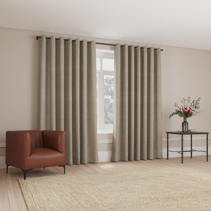 Blockout Curtain Eyelet Hazel Brown – 230 x 250cm