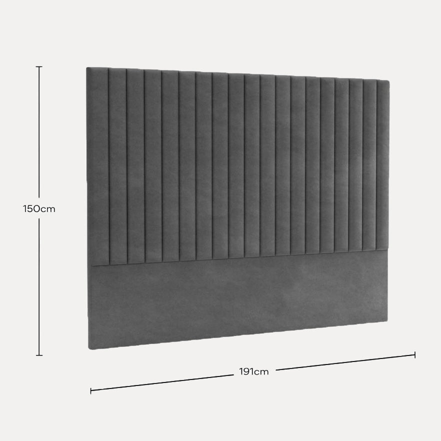 Headboard Sirius King - Excalibur Grey Velvet