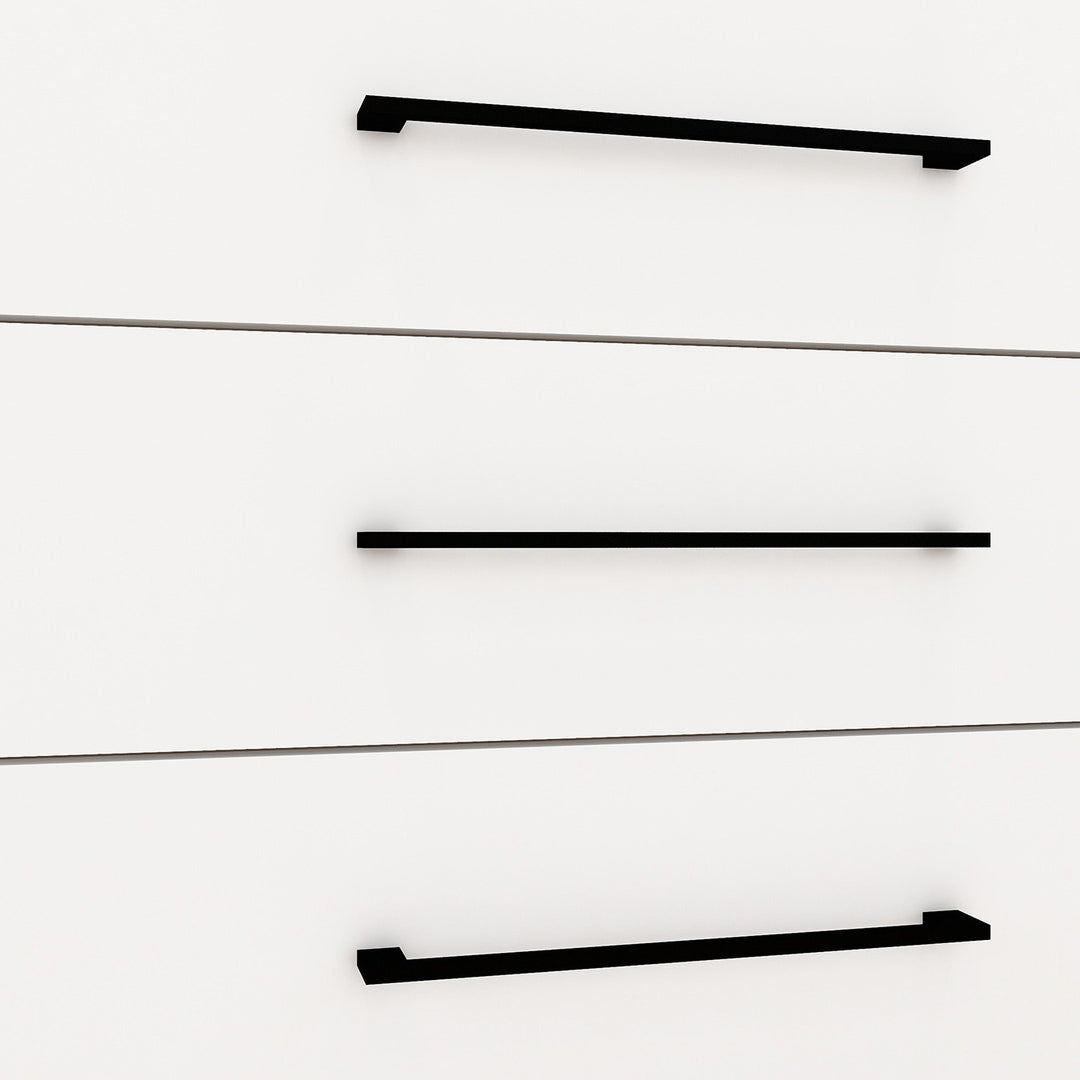 4 Drawer Server Lilo Satin White - Black Frame