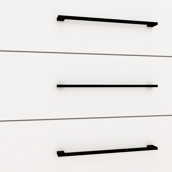 4 Drawer Server Lilo Satin White - Black Frame
