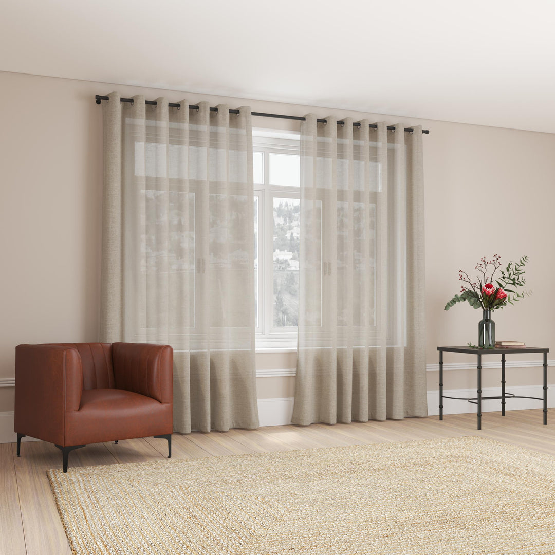 Sheer Curtain Eyelet Sand – 230 x 250cm