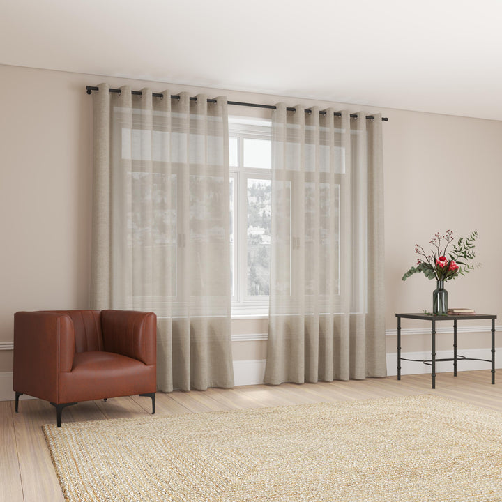 Sheer Curtain Eyelet Sand – 230 x 250cm