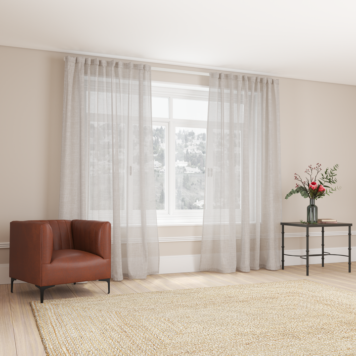 Sheer Curtain Taped Ivory – 265 x 218cm