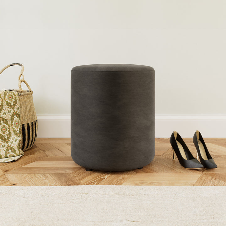 Ottoman Basi Excalibur Grey Velvet