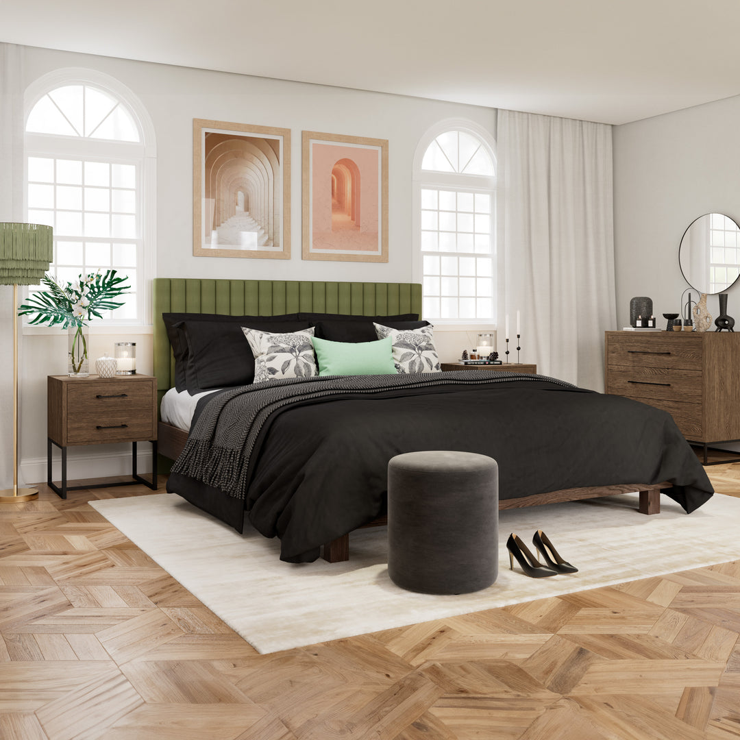 Ottoman Basi Excalibur Grey Velvet