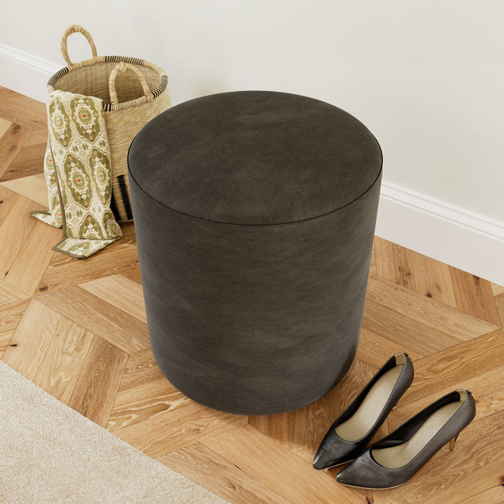 Ottoman Basi Excalibur Grey Velvet