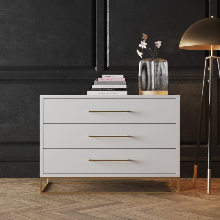 3 Drawer Server Lilo Satin White