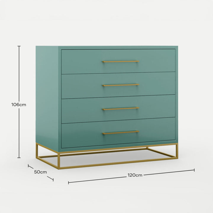 4 Drawer Server Lilo Satin Turquoise