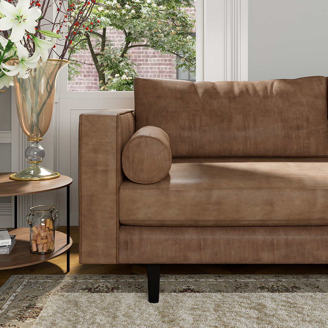 3 Seater Couch Volu Wild Whiskey Premium Leather