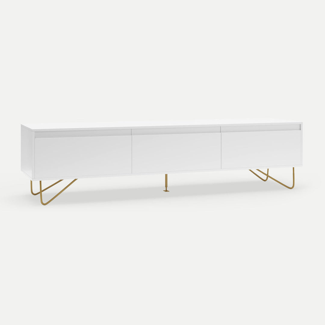 Hairpin TV Stand 3 Drawer Stylo Satin White
