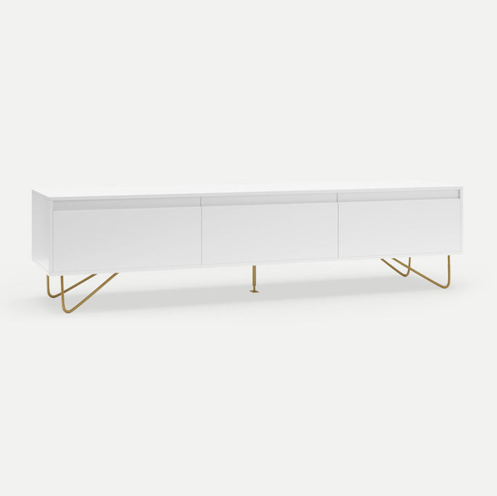 Hairpin TV Stand 3 Drawer Stylo Satin White