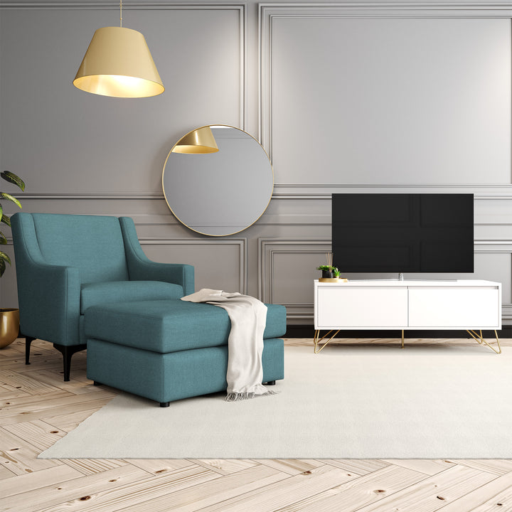 Hairpin Tv Stand 2 Drawer Stylo Satin White