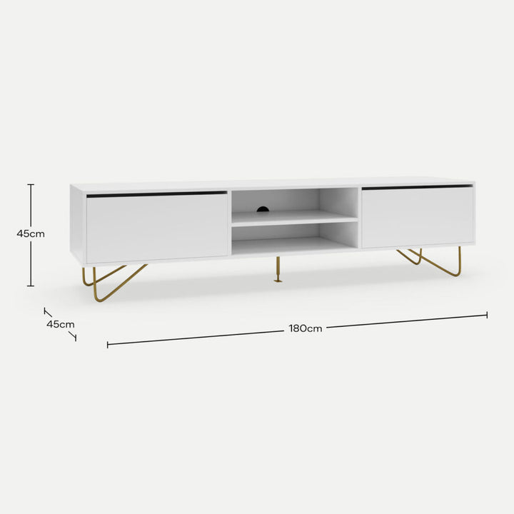 TV Cabinet Zarah 2 Drawer Satin White