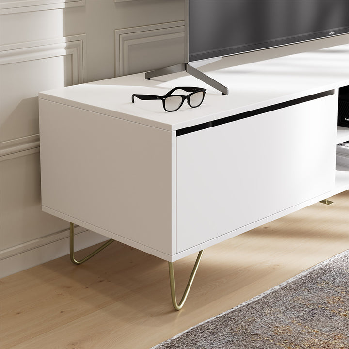 TV Cabinet Zarah 2 Drawer Satin White