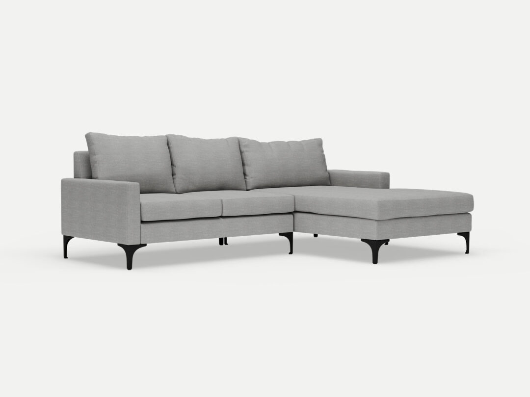 L-Shaped Couch Urban Cement Grey - Furniturespot