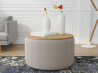 Coffee Table Culla Plaster Beige with Oak Top