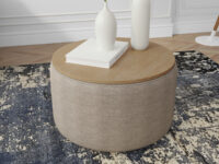 Coffee Table Culla Plaster Beige with Oak Top