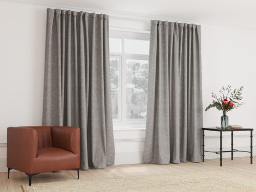 Blockout Curtain Taped Silver Grey - 265 x 250cm