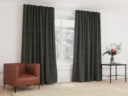 Blockout Curtain Taped Coal Grey - 265 x 250cm