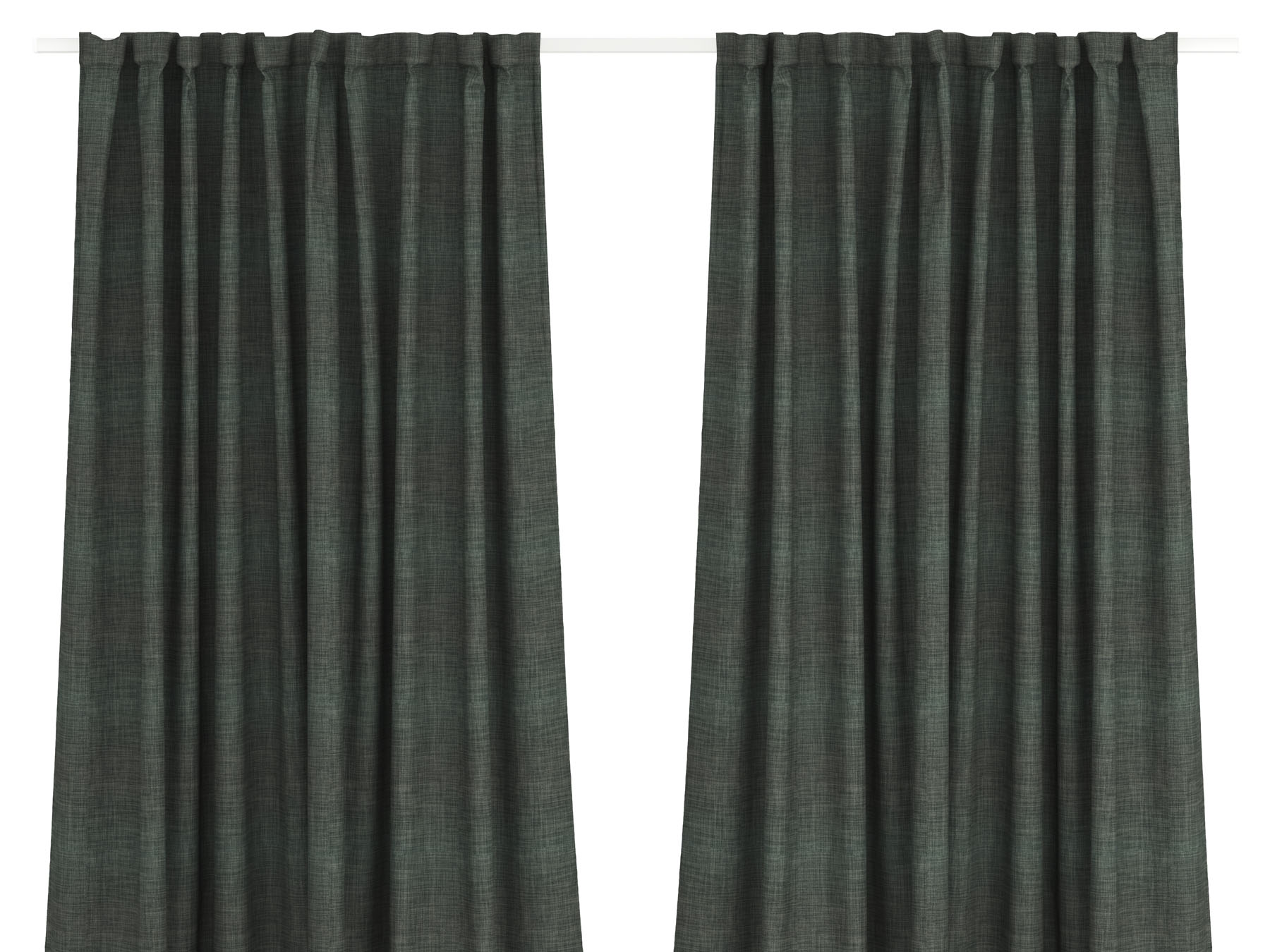 Blockout Curtain Taped Coal Grey - 265 x 218cm