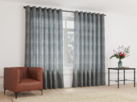 Sheer Curtain Eyelet Ash Grey - 230 x 218cm