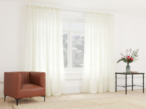 Sheer Curtain Taped Creamy White - 265 x 218cm