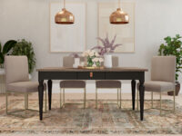 4-6 Seater Dining Table Nimbus Vintage Brown Top Charcoal Legs