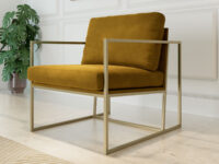 Occasional Chair Zina Sulphur Gold Velvet
