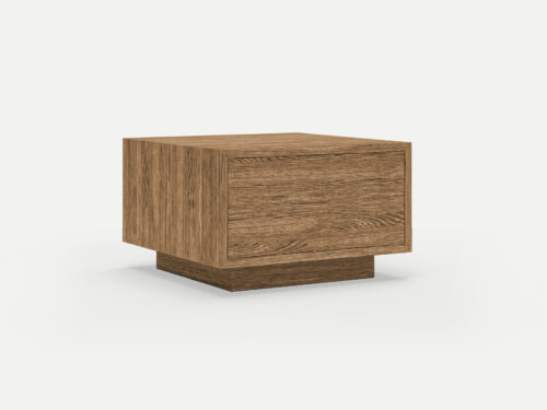 Oak floating pedestal antares walnut finish, push to open drawer, locally made in Johannesburg South Africa