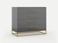 4 drawer server lilo satin dark grey with steel gold legs and handles, locally made in Johannesburg South Africa