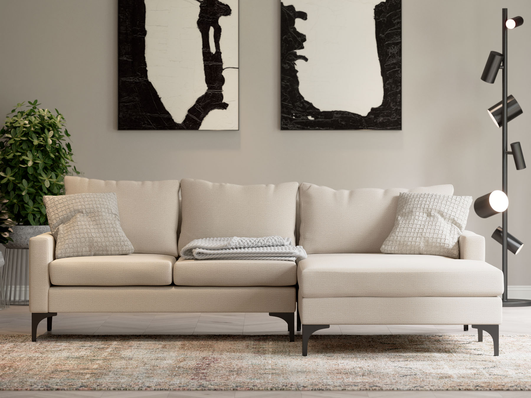 L-Shaped Couch Urban Ivory
