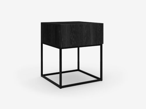 Ledo bedside pedestal black finish with steel black legs, locally made in Johannesburg South Africa